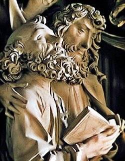 Petrus und Andreas - Bildausschnitt des Marienaltars von Tilman Riemenschneider in der Herrgottskirche zu Creglingen